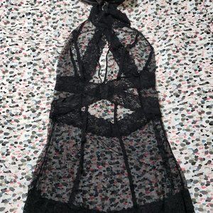 Fredericks of Hollywood sheer mesh & lace chemise